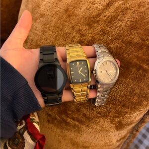 Citizen Black, Gold, and Silver Watch set